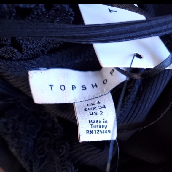 BNWT TopShop ribbed lace trimmed body suit - Picture 5 of 5
